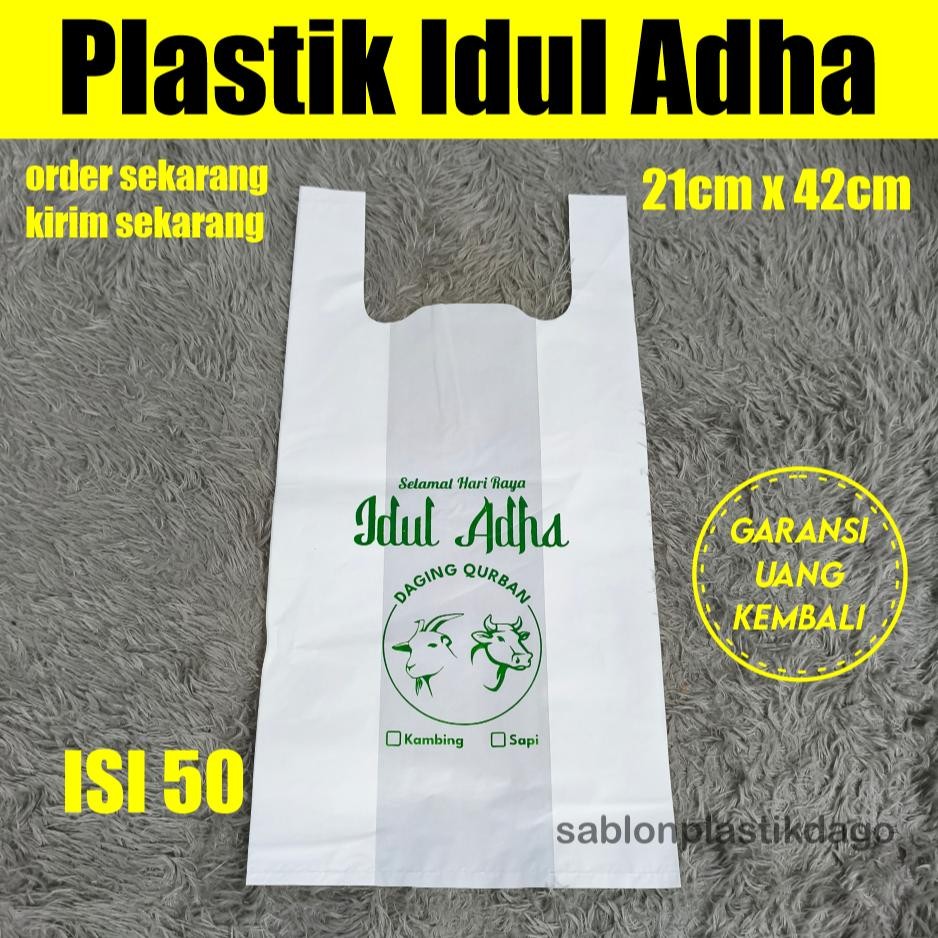 

Isi 50pcs (Size 21cm x 42cm) Plastik Idul Adha, Plastik Lebaran, Kantong Bingkisan Qurban, Kantong Plastik Idul Adha, Kresek Lebaran, Plastik Custom Nugi