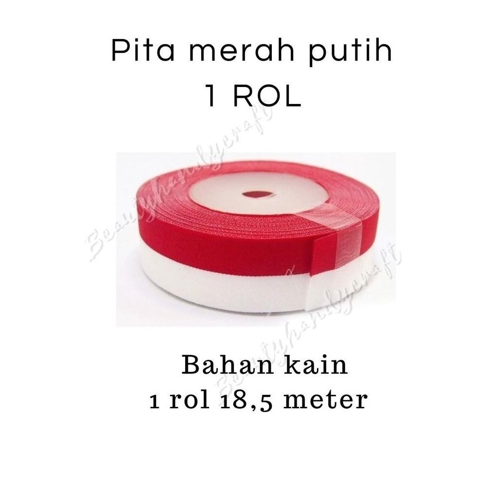 

Pita Merah Putih (1 ROL 18,5 meter) lebar 2,5cm pita bendera agustusan Nugi
