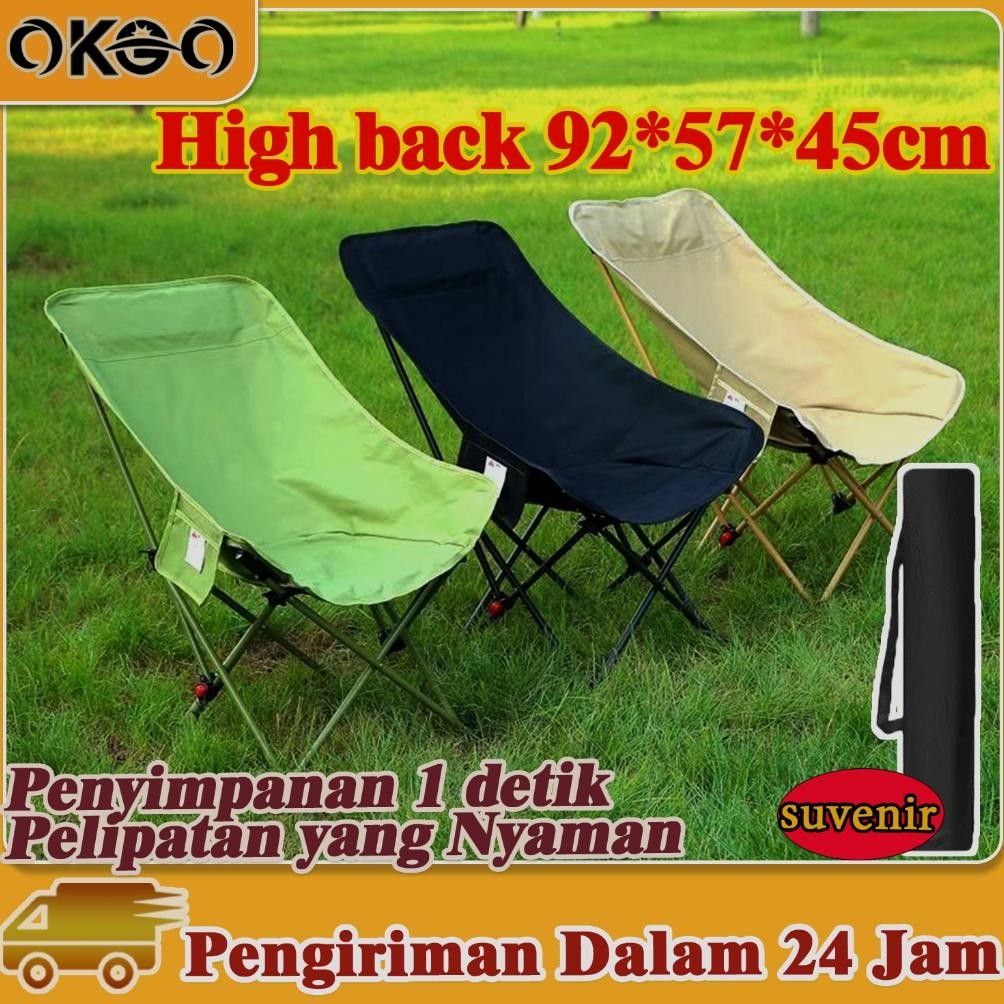 Terlaris Okgo Aluminium Kursi Lipat Portable Kursi Back Tinggi Kursi Lipat Outdoor Kursi Pantai Lipa