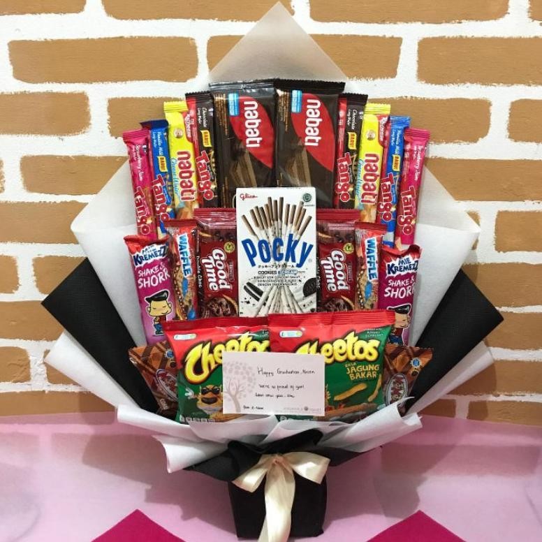 

BP045 (READY STOCK) BISA KIRIM DI HARI YANG SAMA -BOUQUET SNACK / BUCKET SNACK / BUKET MAKANAN / SNACK BUKET- Nugi