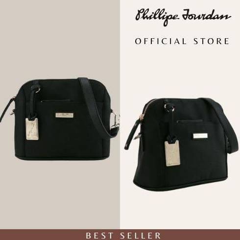 Phillipe Jourdan Domine Tas Selempang Wanita Hitam (Canvas)