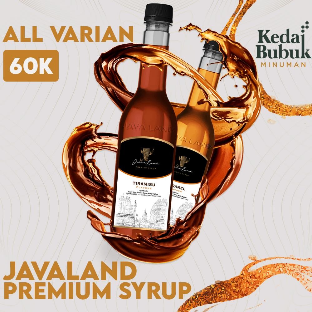 

Javaland Syrup / Sirup All Varian 620ml | Rasa: Caramel / Karamel , Caramel Signature , Salted Caramel , Vanilla , Wild Mint , Strawberry , Pandan , Lychee / Leci , Tiramisu , Mango / Mangga , Blue Curacao , Butterscotch Nugi