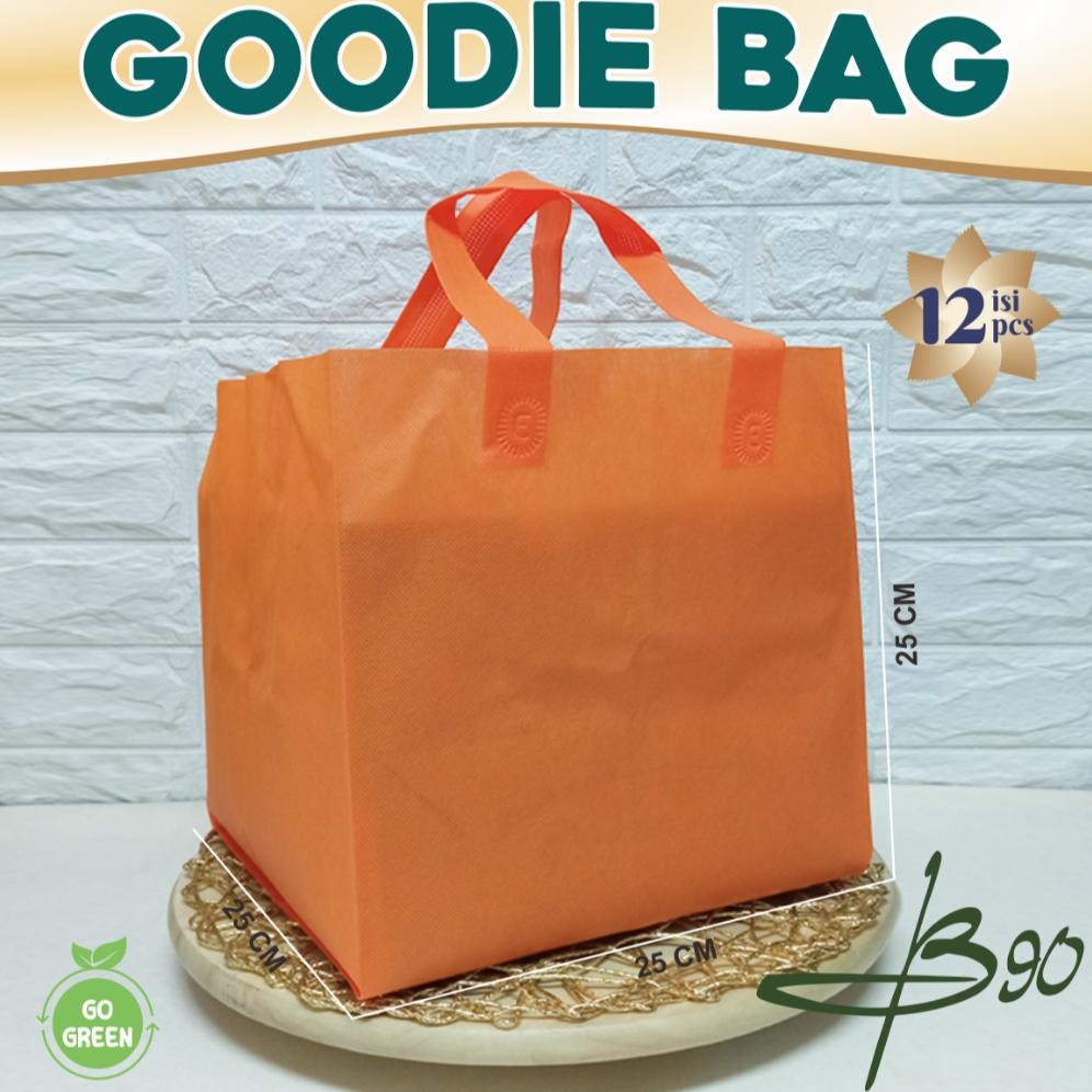 

Spunbond Goodie Bag 25x25x25 cm Goodie Bag Alas Box Goodie Bag Box Tas Souvenir, Tas Belanja isi 12pcs Nugi