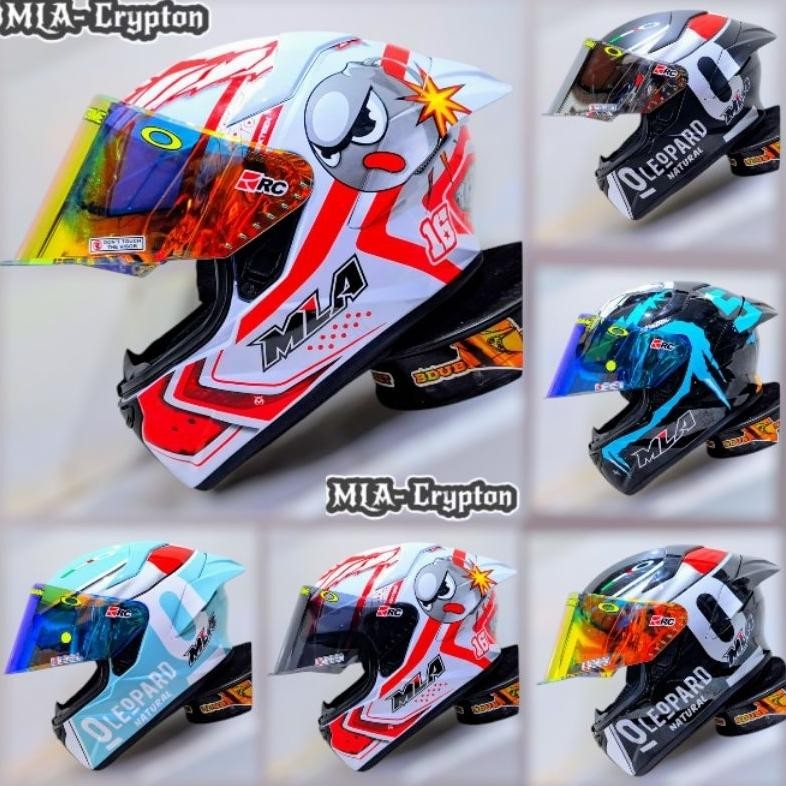 Terlaris Helm Full Face Ttc Mla Motif Leopard Paket Ganteng