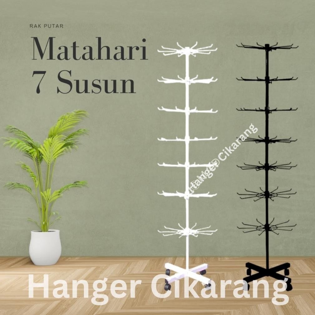 Terlaris Rak Display Putar Matahari 7 Susun Gantungan Aksesoris Display