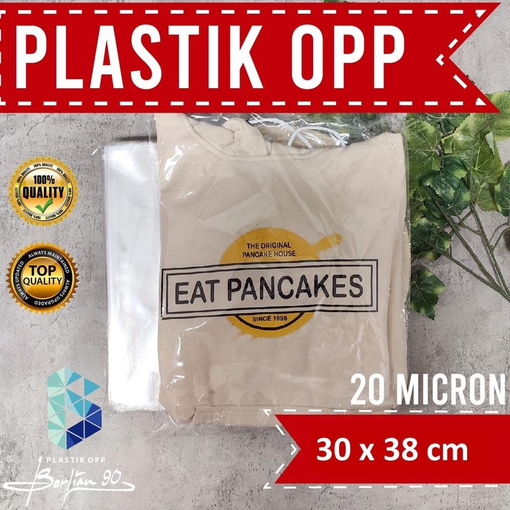 

PLASTIK OPP 30 X 38 CM 20 MIC isi 100 LBR / Plastik bening Lem kemasan bungkus baju gamis termurah Nugi