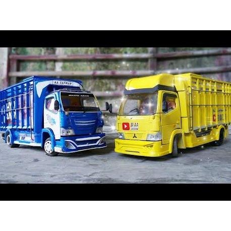 mainan miniatur truk oleng Wahyu abadi murah kayu triplek dengan bonus terpal mobil mobilan