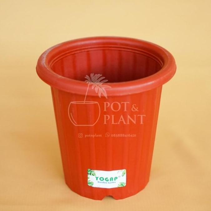 Lusinan Pot Plastik Yogap 15Cm Ypt13 Cokelat