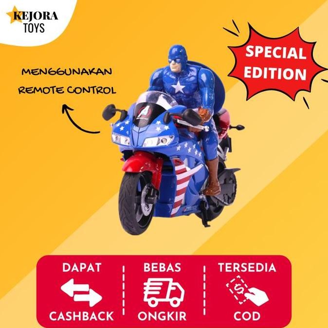 Motor RC Captain America /Mainan Motor Mobil Mobilan Remot Control