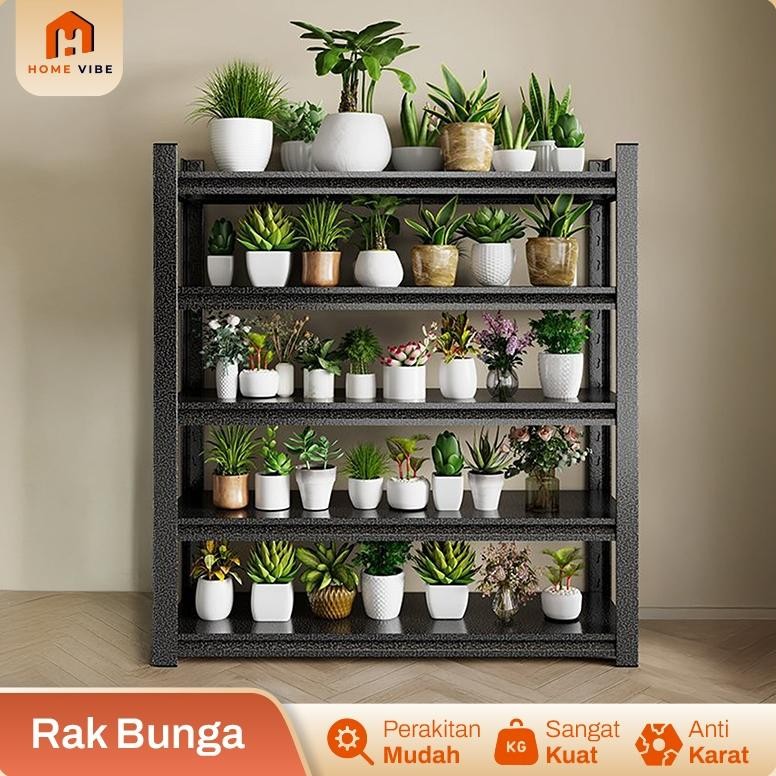 Terlaris Rak Bunga Susun Full Besi Anti Karat Rak Pot Tanaman Hias Outdoor Rak Susun Serbaguna