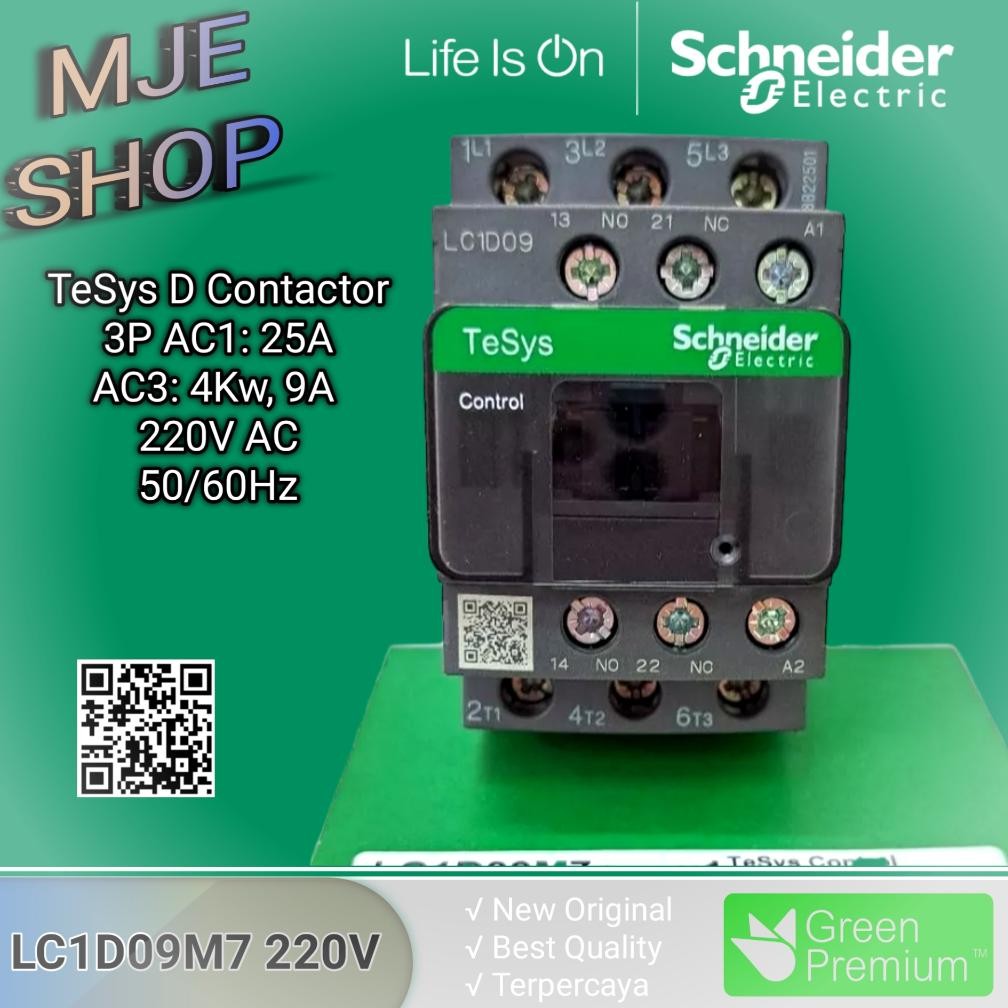 Kontaktor LC1D09M7 Schneider 220v / kontaktor schneider/Contaktor Schneider LC1D09M7