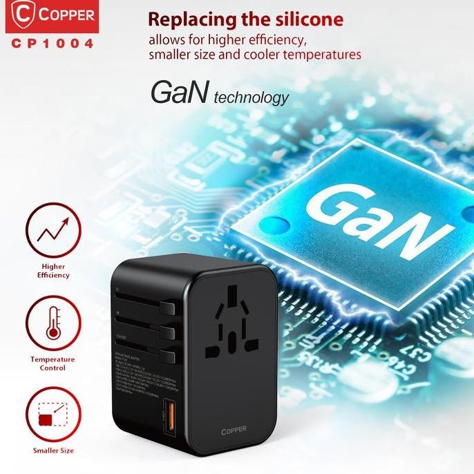 Copper Cp1004 Universal Gan Travel Adapter 65W - Super Fastcharging