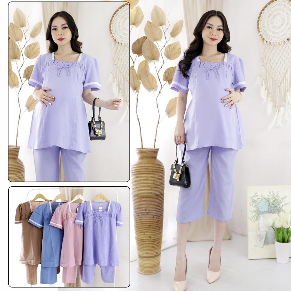 [kajirtjaya - ] Baju setelan Hamil Menyusui ModelKorea Style Bahan Katun Adem