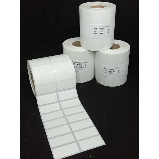 

Baru Stiker Label Barcode 2 Line Thermal 33x15 isi 2000 Direct Thermal Label Harga Barang 2Line Printer