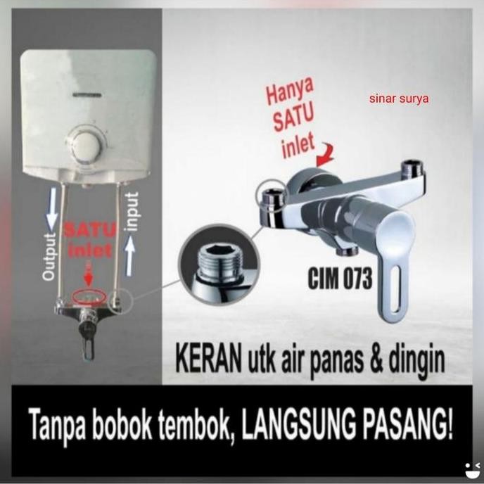 CELLO CIM 073 kran shower mixer panas dingin tanpa bobok
