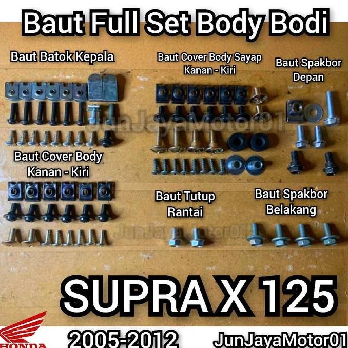 Baut Lengkap Full Set Body Bodi Honda Supra X 125 Old