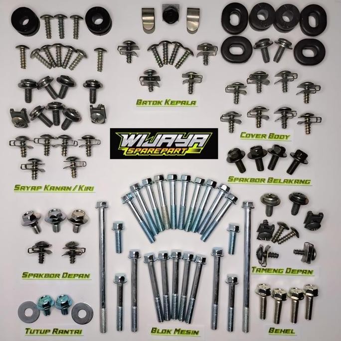 Baut Vega ZR Full Body / Baut Yamaha Vega ZR Full Set / COD Baut Yamaha Lengkap