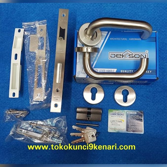 Paket Handle Dekson LHTR 016 19mm SUS304+ Kunci Il 8485 + Cyl 60mm SN