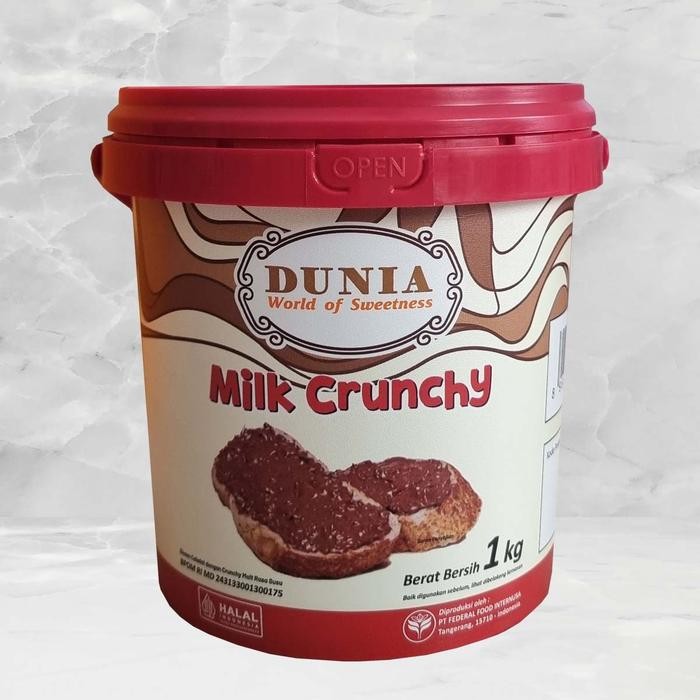

New DUNIA SPREAD CRUNCHY MILK 1 KG PAIL coklat duniagocrunchy