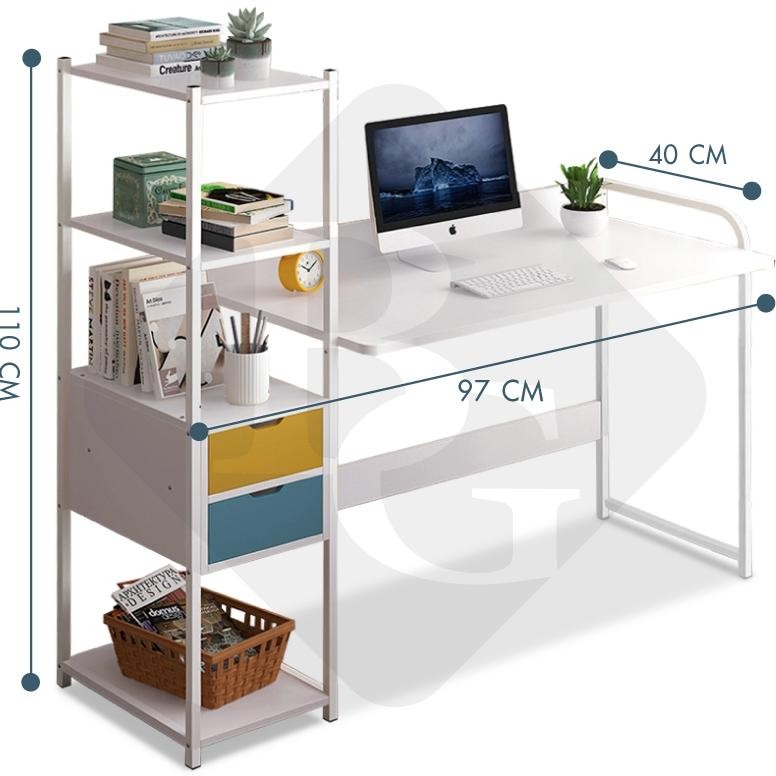 Meja Belajar Kerja Komputer Laptop Office Table Minimalis Serbaguna Multifungsi B2004S