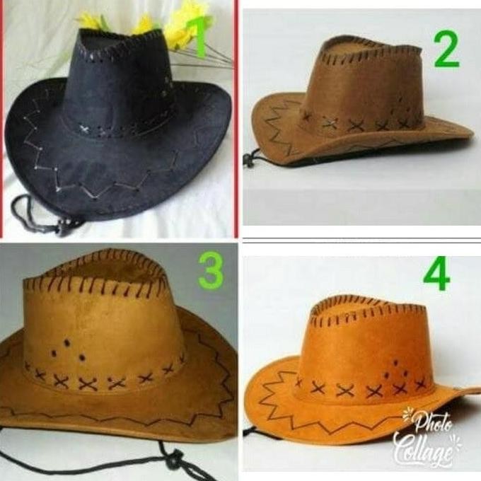 [original] topi koboi cowboy koboy bahan laken kuat [terlaris] [terbaik]