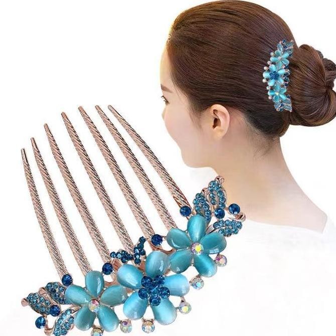 BARU  SIRKAM RAMBUT WANITA PREMIUM / SIRKAM RAMBUT KOREA MOTIF BUNGA / FLOWER SIRKAM RAMBUT GIGI 7