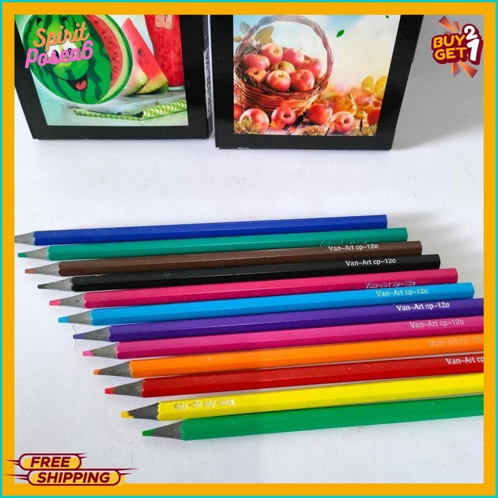 

Satu Set ( 12 Warna ) Colour Pencil Pensil Warna Vanco Cp - 399 12 Warna Panjang Terlengkap Dan Termurah