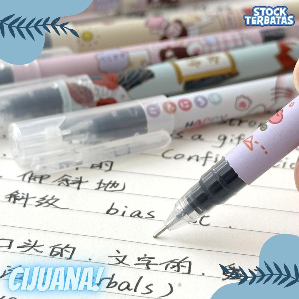 

1 Set 6Pcs Pulpen Gel Tip Runcing Motif Kartun Lucu / Pulpen Gel Karakter Kartun Lucu 0,5Mm Lg Diskon Setengah Harga