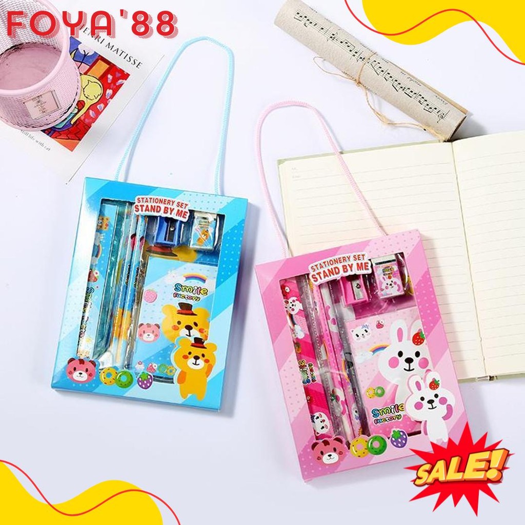 

T&Y Alat Tulis Set 6In1 Stationery Set Lucu Karakter Set Perlengkapan Alat Tulis Sekolah Anak-Anak Tk Diskon Setengah Harga
