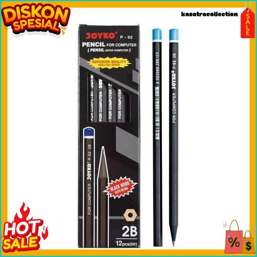 

Pensil 2B Joyko P-92 Hitam - Lusinan (12 Pcs) Diskon