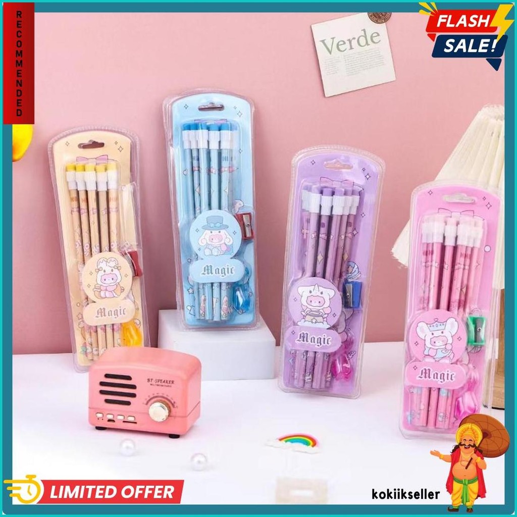 

1 Lusin Pensil Sanrio Dan Princess + Rautan + Penghapus Mini + Pegangan Pensil Elastis Terlengkap Dan Termurah