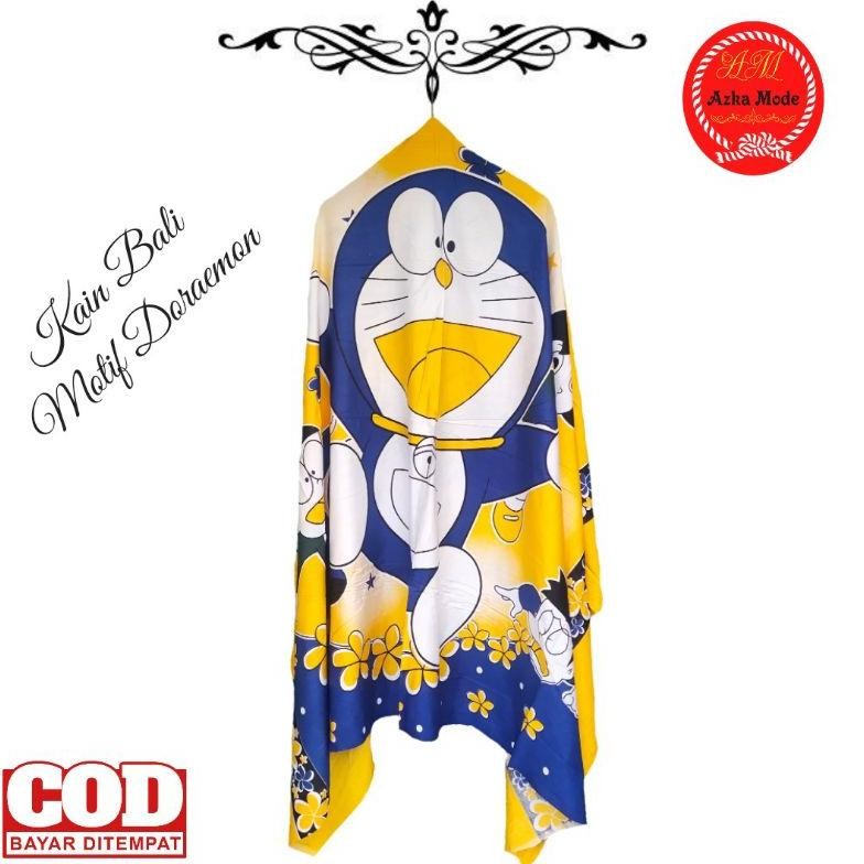 DF172>> Kain Bali Pantai - Kain Bali Motif Karakter Doraemon Jumbo - Sarung Pantai AksaBaliz1 - Saru