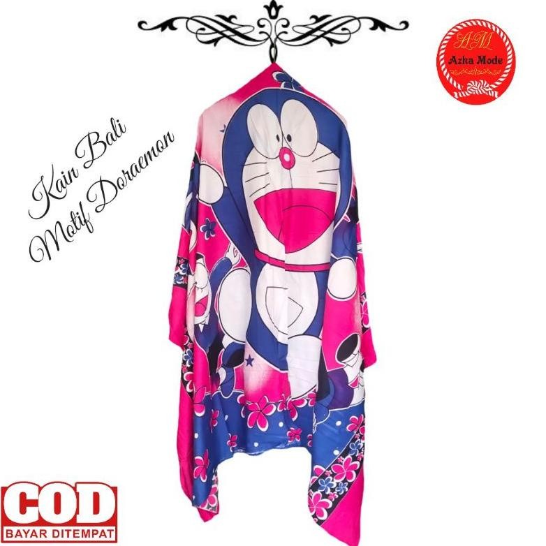 DF169>> Kain Bali Pantai - Kain Bali Motif Karakter Doraemon Jumbo - Sarung Pantai Aksa Baliz - Saru
