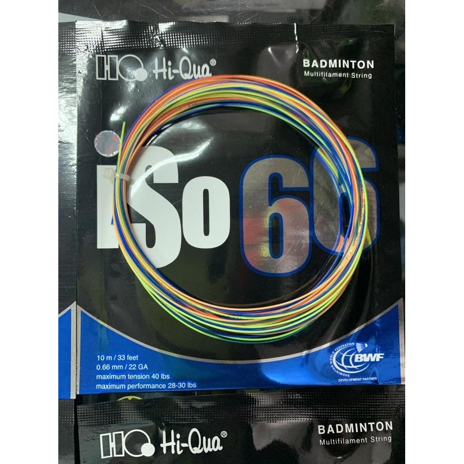 Senar Badminton New Hiqua Iso 66 Rainbow Warna Warni Original