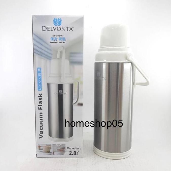 termos air panas delvonta vacuum flask 2liter / termos air panas / termos air dingin delvonta stainl