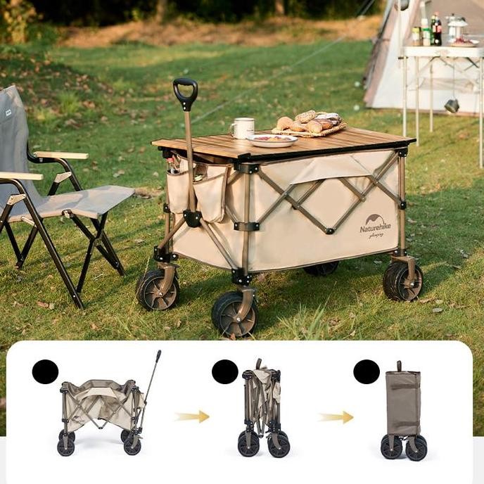 Troli lipat Naturehike NH20PJ009/Tabletop NH21PJ002 TC03 gerobak lipat as
