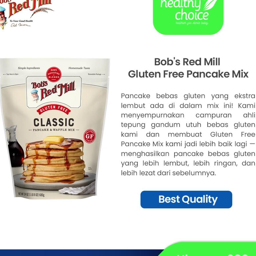 

Bobs Red Mill Gluten Free Pancake Mix 680 Gr