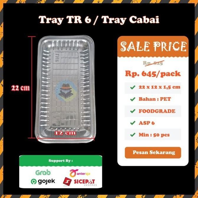 DUS Tray Mika Sayur Plastik TR 6 | Tray Cabe |Tray Daging| Asparagus