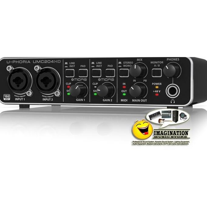 Soundcard Behringer U-Phoria Umc204Hd / Umc 204Hd / Umc 204 Hd Berkualitas