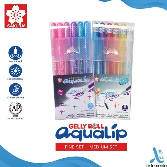 

tersedia pulpen sakura aqualip 3d warna timbul - set bolpen unik