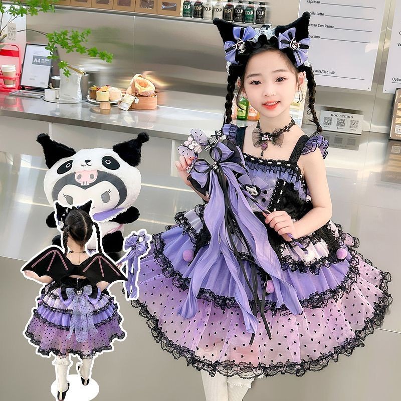 Gaun Musim Panas Anak Perempuan Bergaya Gaun Strap Lolita Putri Gaun Ulang Tahun Anak Perempuan Gaun