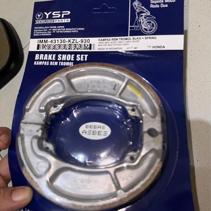 Kampas Rem Teromol Blkg+Spring. Vario. Ysp