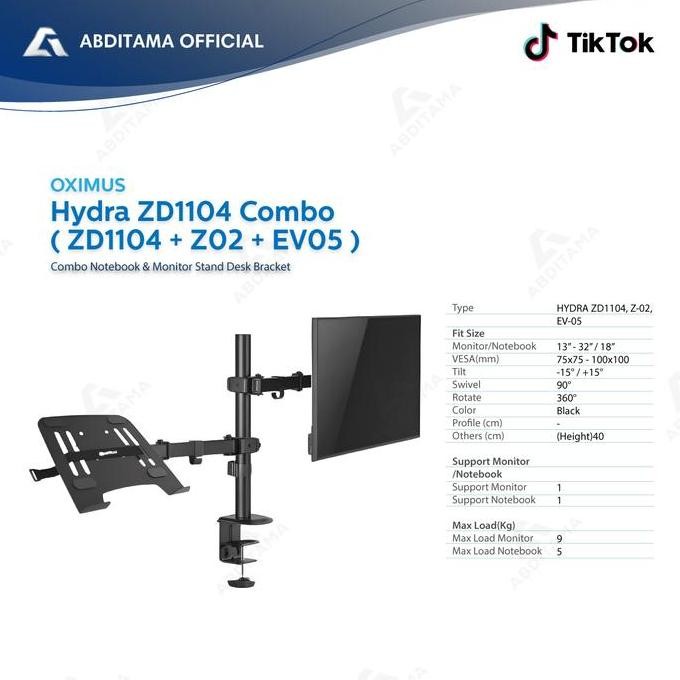 

Sale Bracket Laptop Notebook Monitor Combo Oximus Zd1104 Dual Combo Bracket Meja Desk OrganizerAndAccessories