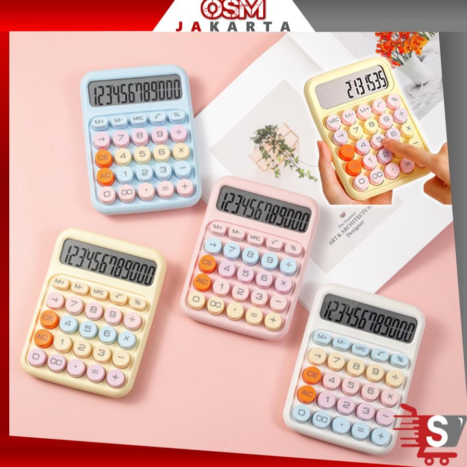 

Sr-32 Osm Jkt 6187 Kalkulator Lucu Warna Macaron 12 Digit / Display Besar Keyboard Dot Mekanik / Cute Calculator Electronic Warna Permen Sr-32