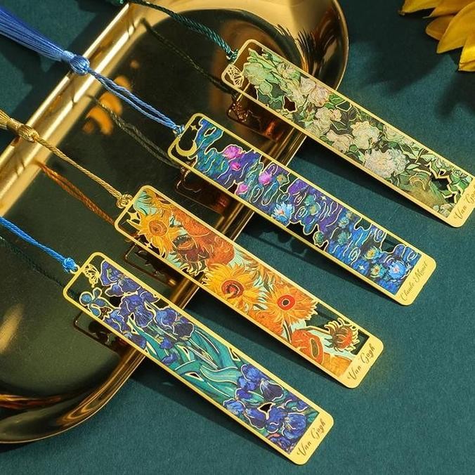

Sale Bookmark Painting Metal Floral Chinese Style Retro Pembatas Buku Sunflowers