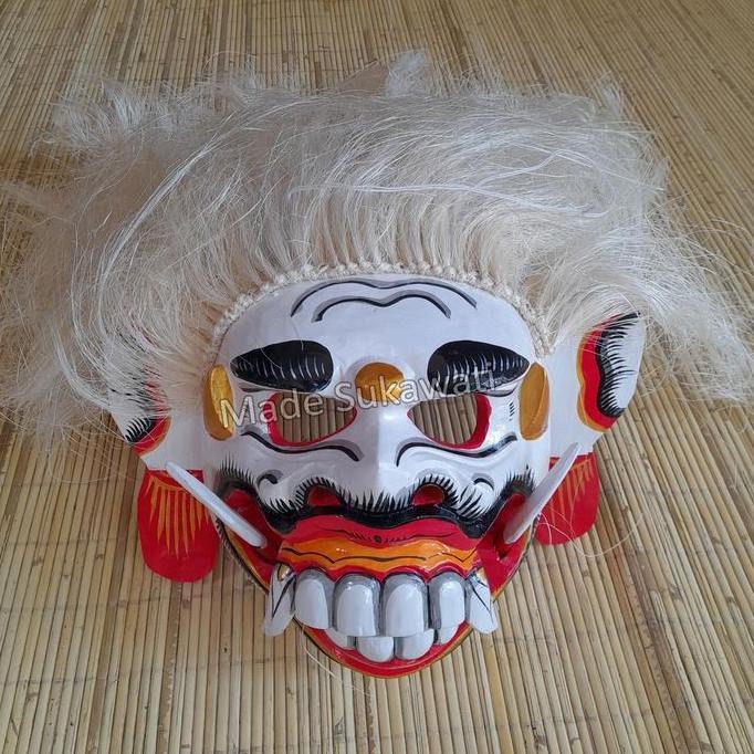 ><><><] Topeng Leak Celuluk isi rambut kerajinan tangan ukiran kayu Bali