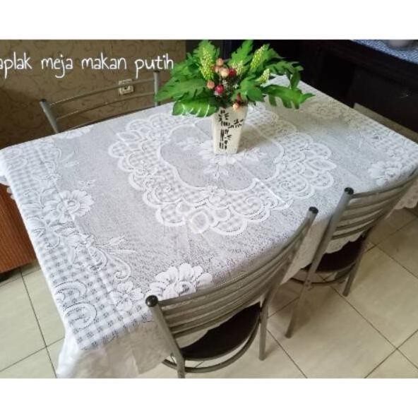 (PROMO) TAPLAK MEJA PUTIH / TABLECLOTH / TAPLAK MEJA MAKAN KAIN BERKUALITAS / TAPLAK MEJA PANJANG PE
