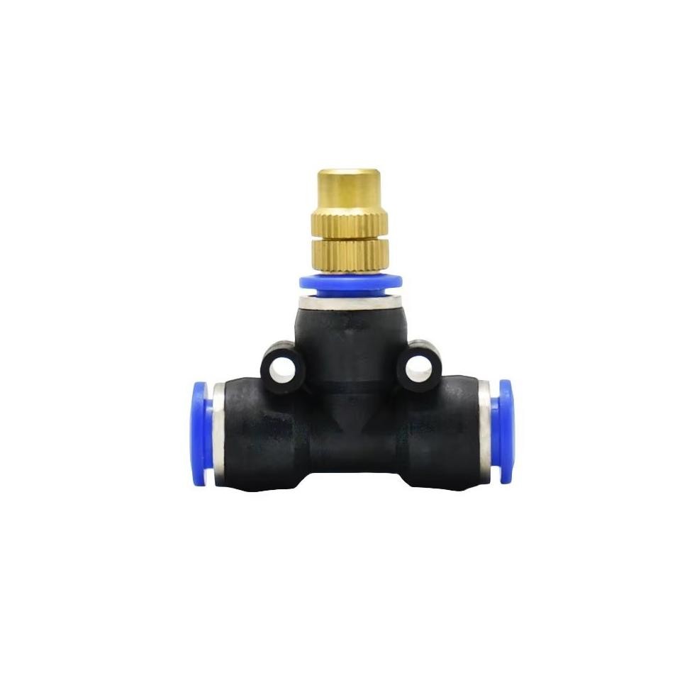 Set Mist Nozzle + Tee 8mm Slip Lock Pneumatic Selang Pu 8 mm Od