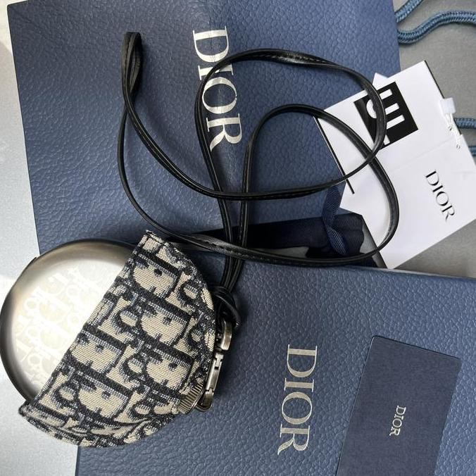 

Sale Dior Navy & Yellow Oblique Neck Flask With Leather Lanyard