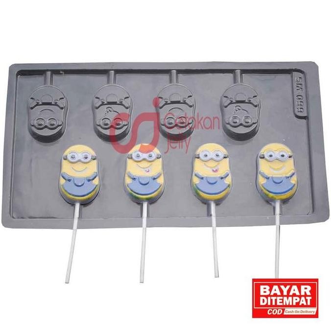 populer] CJ Cetakan Coklat Karakter Kartun Boneka Kuning Lolipop Plastik